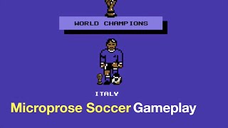 MICROPROSE SOCCER C64 Gameplay  Girone fortunato e gufate Italia campione del mondo [upl. by Nylannej]