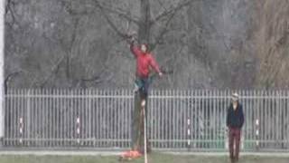 World Record Slackline  405 feet 1235 meters [upl. by Aekin33]