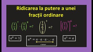 Ridicarea la putere a fractiilor ordinare exercitii fractii puteri clasa 5Invata Matematica Usor [upl. by Corly742]