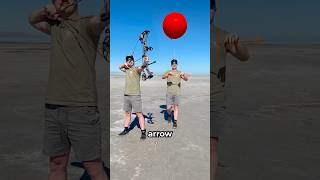 Helium Balloon Attached To Arrow 🤯 what will happen archery outdoors inventions [upl. by Evod520]