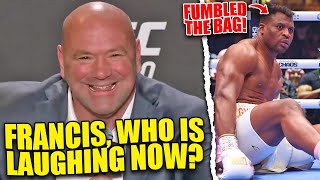 Dana White REACTS to Francis Ngannous KO loss to Anthony Joshua Sean Omalley UFC 299 [upl. by Gail888]