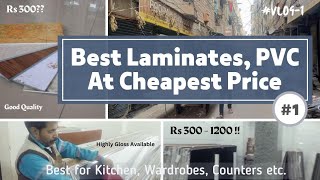 Laminates wholesale market in Delhi  Cheapest laminates for wardrobe amp kitchen interior viral [upl. by Mauer]