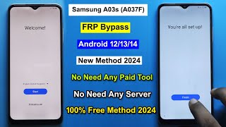 Samsung A03s FRP Bypass Android 1213  GmailGoogle Account Remove Samsung A037F Easy Method 2024 [upl. by Dianthe]