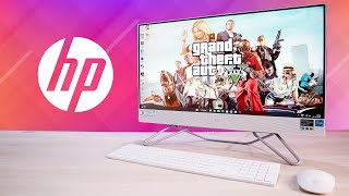 HP All in One PC Unboxing And First Impressions ⚡ HP AIO Desktop Review 2023 [upl. by Kristen]