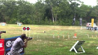 Jerry Miculek Round 1 RockCastle AR15com 3 Gun Nation Shootoff [upl. by Acinonrev]