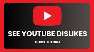 How To See The Dislikes On YouTube   Easy Tutorial [upl. by Nomyaw]