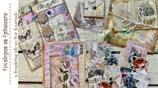 Junk Journal Ideas  Five Inspiring ways to use Envelopes as Ephemera [upl. by Odom]