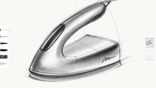 how to sketch product design sketching  ipad Pro test IRON sketch [upl. by Amikehs]