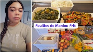 Retour de courses  Organisation  recettes feuilles de Manioc frit [upl. by Eniledgam]