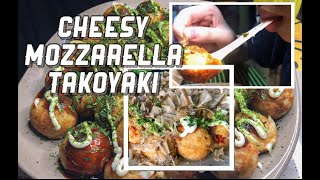 Cheesy Mozzarella Takoyaki  Japanese Street FoodSnack [upl. by Lenard499]