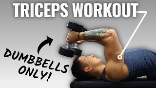 The Best ScienceBased Triceps Workout For Mass DUMBBELL ONLY [upl. by Bow]