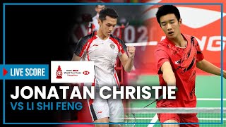 🔴LIVE SCORE  Jonatan Christie VS Li Shi Feng  BWF World Tour Finals Hangzhou 2023 [upl. by Jamie]