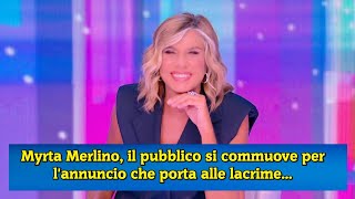 Myrta Merlino il pubblico si commuove per lannuncio che porta alle lacrime [upl. by Glovsky]