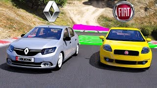 Fiat vs Renault Ailesi Arabalar Ralli Parkurunda  GTA 5 [upl. by Hairas]