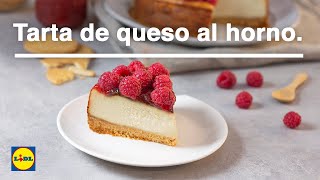 Tarta de Queso al horno con frambuesas 🍰🥄  Recetas de Postres  Lidl España [upl. by Armat456]