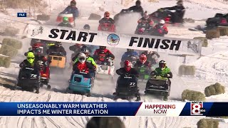 Winter recreation event organizers in Maine work around warm weather [upl. by Gans]