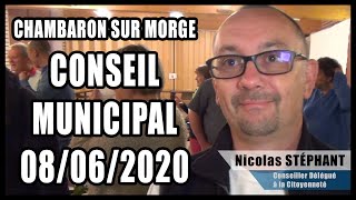 Chambaron sur Morge  Conseil Municipal 08062020 [upl. by Sachsse]