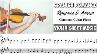 Free Sheet  Spanish Romance Romance DAmour  Violin Sheet Music [upl. by Christenson376]