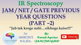 IR SPECTROSCOPY CSIRNETGATE Previous Year Questions  IR Spectroscopy Problems [upl. by Obel]