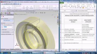 SOLIDWORKS REVOLUCIÓN SALIENTE Y CORTE 2 [upl. by Nodnyl67]