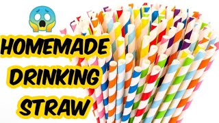 Homemade Drinking StrawDiy Drinking strawHow to make drinking straw at homeDrinking straw making [upl. by Ayenat883]