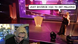 xQc reacts to QTcinderella Joking about Adept Divorcing xQc [upl. by Placida690]