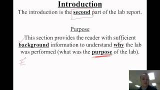 Video 12  How To Write A Lab Report  Introduction [upl. by Eleen]