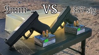 9mm VS 357 sig corbon jhp in ballistics gel [upl. by Elram]