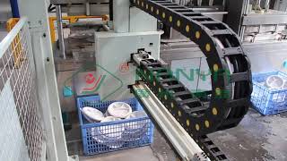 Automatic Robotic Arm Sugarcane Bagasse Food Plate Machine [upl. by Lynette]