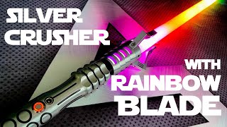 Silver Crusher Lightsaber Force FX Heavy Dueling Lightsaber Proffie 22 ARTSABERS [upl. by Eiramalegna]