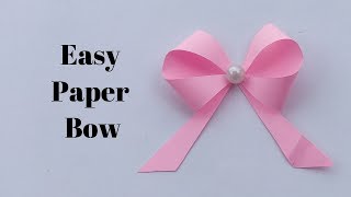 How To Make Bow Out Of Paper  Easy Paper Bow [upl. by Geerts436]