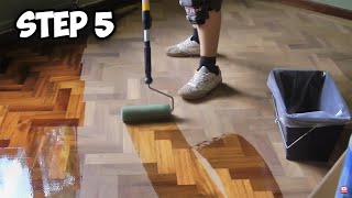 Parquet Floor Restoration EPIC TRANSFORMATION [upl. by Eejan735]