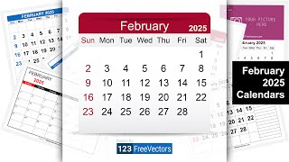 February 2025 Calendar  123FreeVectors [upl. by Elkcim]