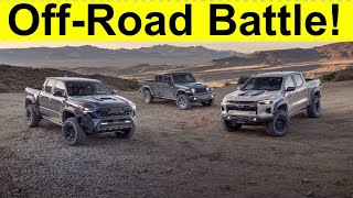 2024 Tacoma TRD Pro vs Colorado ZR2 Bison vs Gladiator Mojave OffRoad Battle [upl. by Ellinet833]