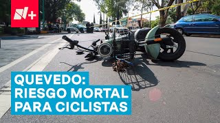 Señalan riesgos para ciclistas en la avenida Miguel Ángel de Quevedo CDMX  N [upl. by Yumuk707]