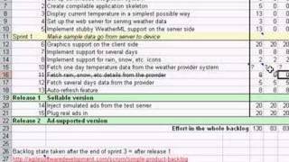 Managing your Scrum Product Backlog in a simple Excel [upl. by Ahtamat]