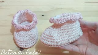 Botitas o Escarpines para Bebé en Crochet  Paso a Paso 3 a 6 Meses [upl. by Ericha]