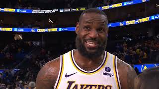 LeBron James on if he’s tired after the BIG WIN vs Warriors quotUm no not reallyquot 🐐 [upl. by Tuckie]