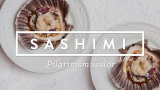 Sashimi på Pilgrimsmusslor [upl. by Ttenrag]