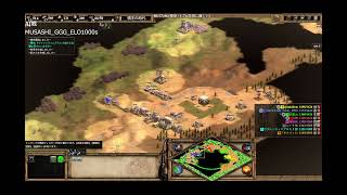 AoE2DE AI戦4v4 非常に難しい サラセン灌木地27弓 30min POP85 IDLTC123 獲得資源132kイノTC矢で討ってしまい驚異の27弓！tyokidoさん完璧な進化！ [upl. by Dolloff]