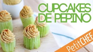 Cupcakes de pepino y hummus receta vegana  Petitchef [upl. by Sibyls]