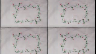 Hand embroidery flower bouquet botanical flower design stitching tutorial rose bordsewing [upl. by Humfrid367]