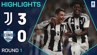 JUVENTUSCOMO 30  HIGHLIGHTS  Bianconeri off to a shimmering start  Serie A 202425 [upl. by Yesac130]