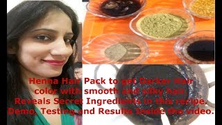 Henna Hair Dye to Get Darker Hair Color In 2 Hour Turn White Hair in Black 100 Natural Secret Henna [upl. by Llemor2]