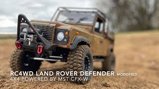 RC4WD Land Rover Defender rally tuned powered by MST CFXW short course run onboard rc landrover [upl. by Akcimehs512]