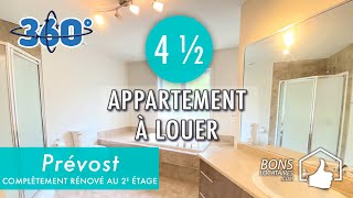 Réalité virtuelle appartement à loue Apartment for rent  Prévost 4 12 BonsLocatairescom [upl. by Azitram]