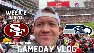 Jimmy Garoppolo Leads 49ers to Win vs Seattle Seahawks Trey Lance Breaks Ankle 91822 Gameday Vlog [upl. by Gemperle503]