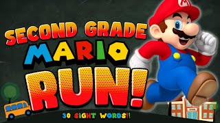 Second Grade Mario Run  Back to School Brain Break  2nd Grade Sight Words  Just Dance  Go Noodle [upl. by Jillayne]