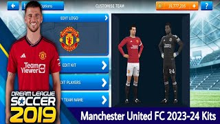 Manchester United FC 202324 Kits  DLS 19 [upl. by Yesmar]