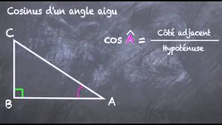 Cosinus dun angle aigu 4eme [upl. by Lashonda537]